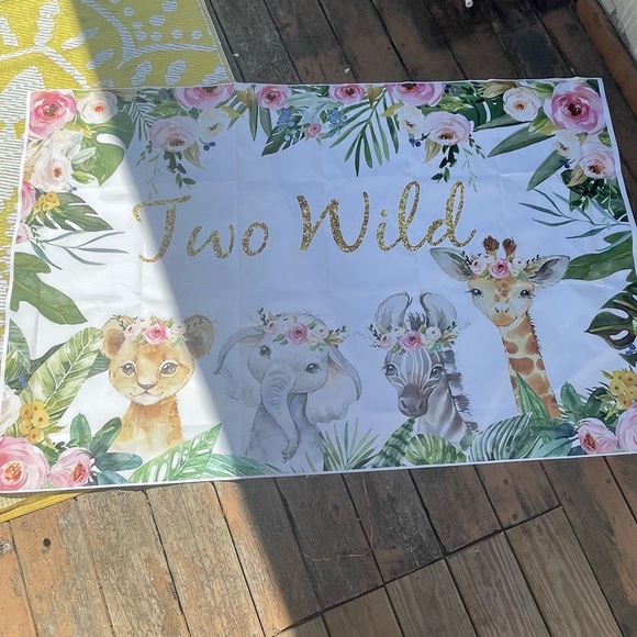 Two Wild Birthday Photo Backdrop - Picture 3 of 5